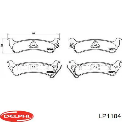 LP1184 Delphi колодки гальмові задні, дискові