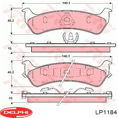 Задні гальмівні колодки 4762101 Chrysler