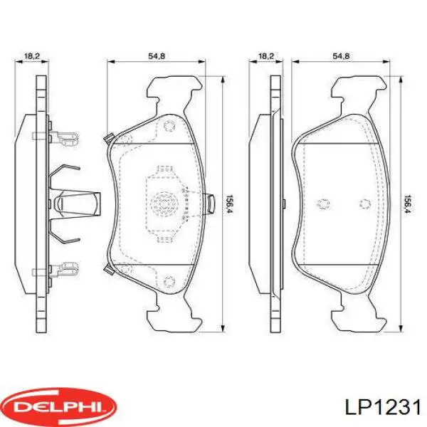 Передні тормозні колодки LP1231 Delphi