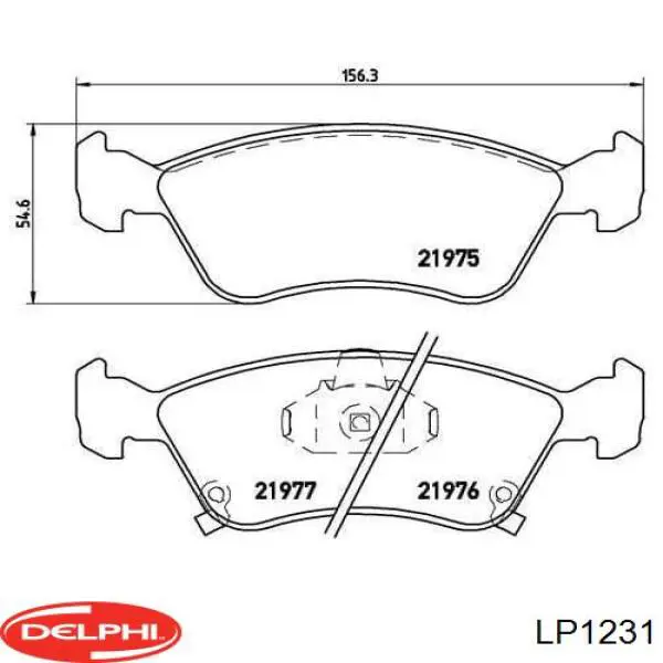 LP1231 Delphi Передні гальмівні колодки