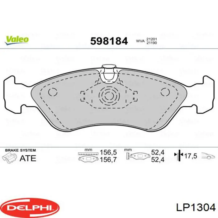 Гальмівні колодки Delphi LP1304 ціна, від 23.42 USD