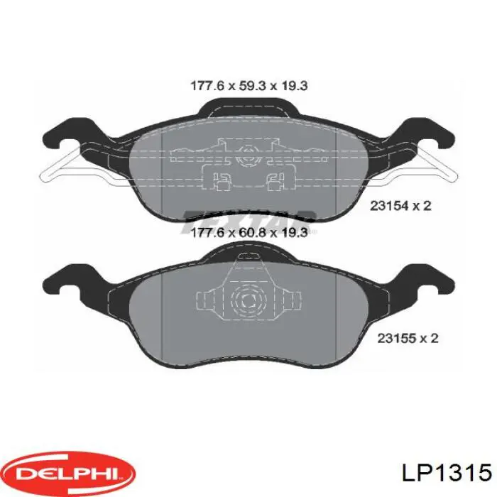 Купити LP1315 Delphi Колодки гальмівні передні, дискові