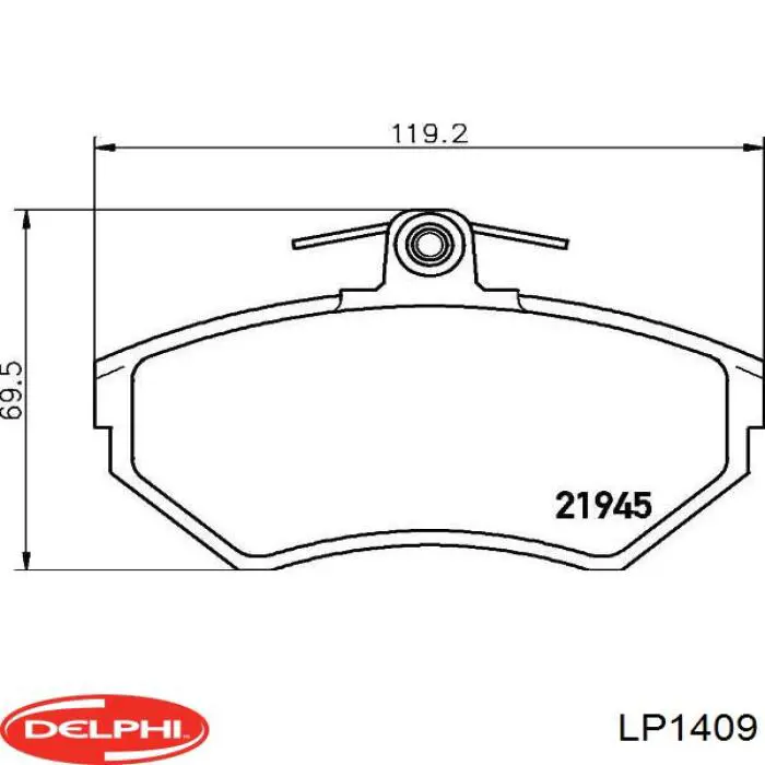 LP1409 Delphi колодки гальмівні передні, дискові