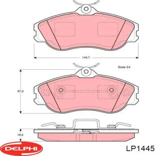 Колодки гальмівні передні, дискові LP1445 Delphi