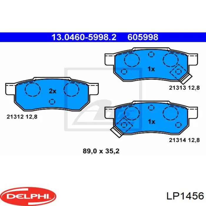 Задні гальмівні колодки Delphi LP1456 ціна, від 16.91 USD