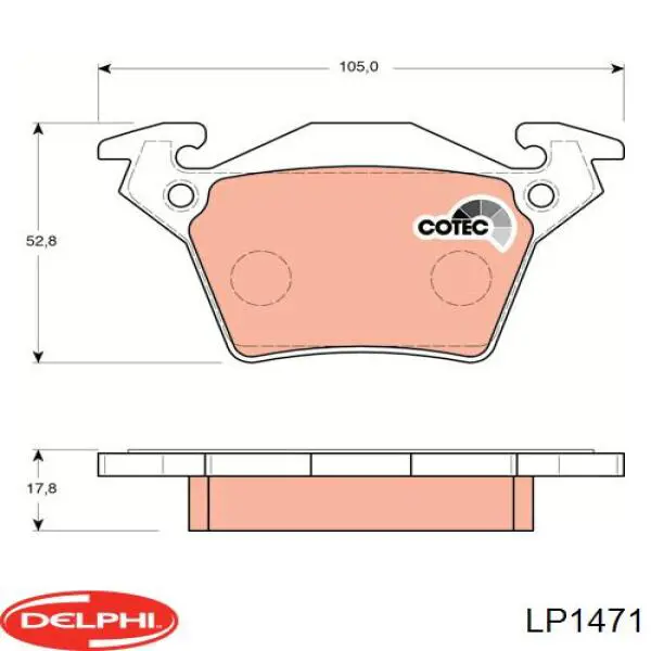 Задні гальмівні колодки Delphi LP1471 ціна, від 18.16 USD