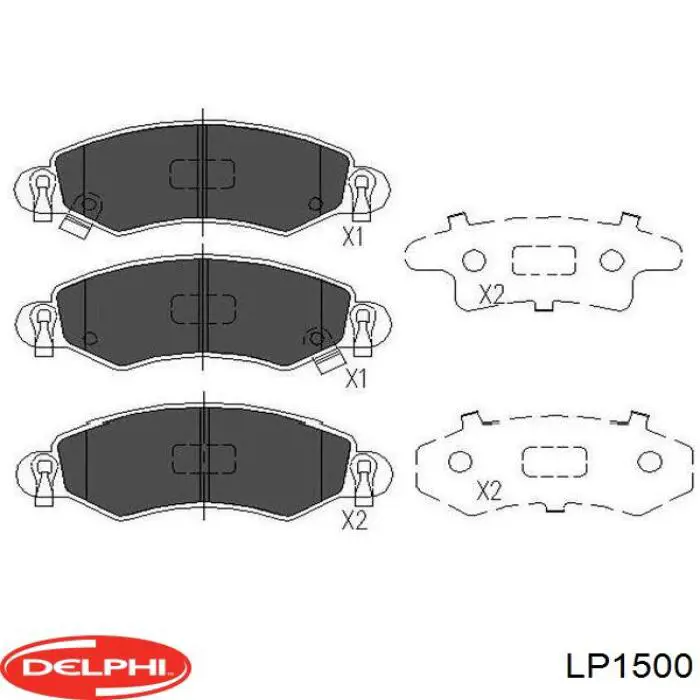 LP1500 Delphi колодки гальмівні передні, дискові