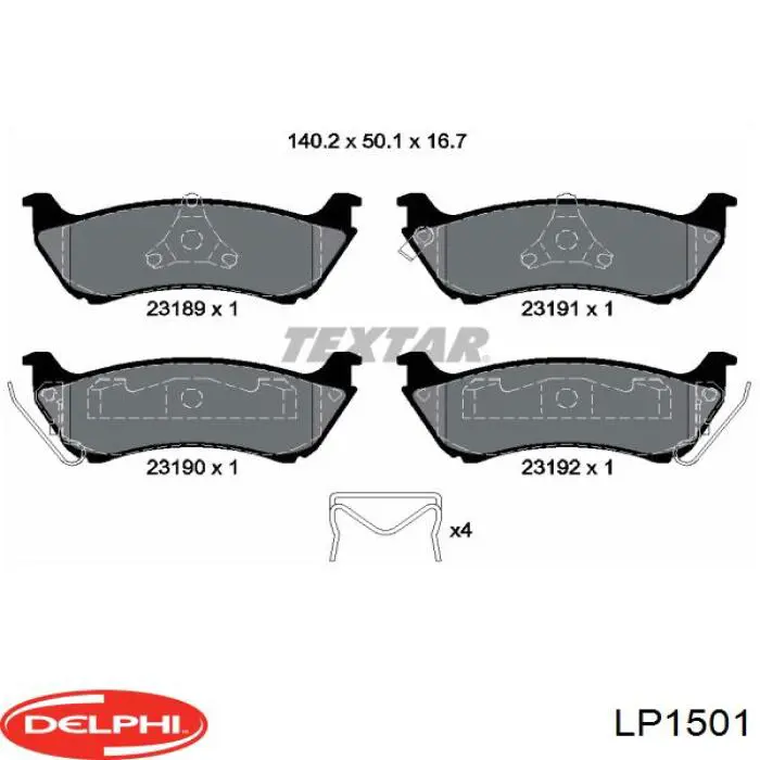 Купити LP1501 Delphi Задні колодки