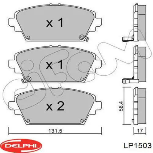 Колодки гальмівні передні, дискові LP1503 Delphi