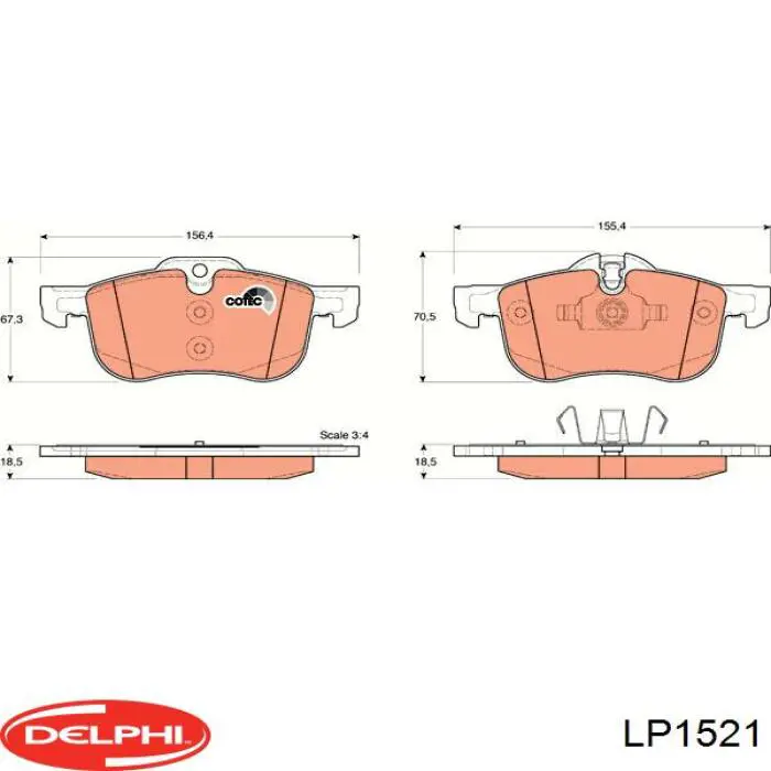 Гальмівні колодки Delphi LP1521 ціна, від 26.49 USD