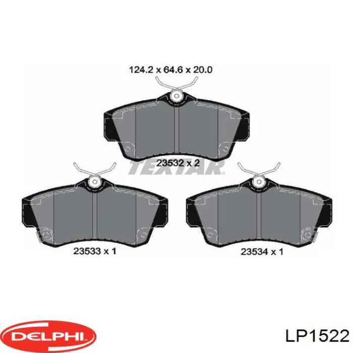 Гальмівні колодки Delphi LP1522 ціна, від 30.18 USD