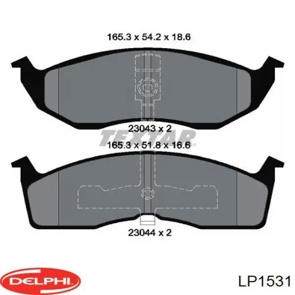 Гальмівні колодки Delphi LP1531 ціна, від 26.51 USD