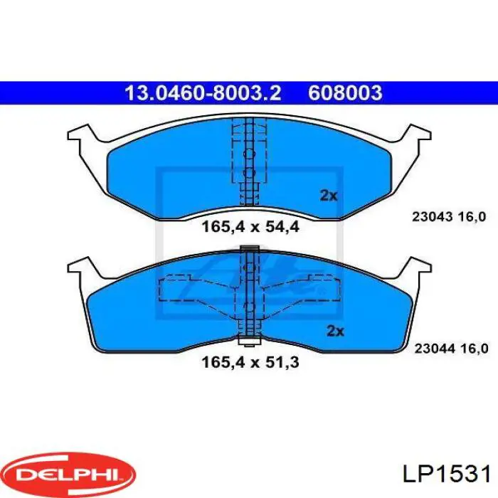 Купити LP1531 Delphi Колодки гальмівні передні, дискові