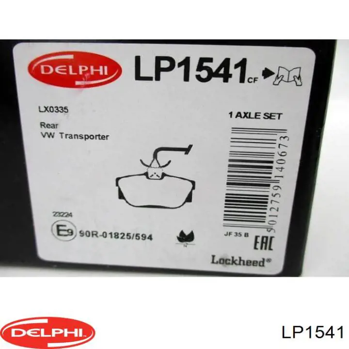 LP1541 Delphi колодки гальмові задні, дискові