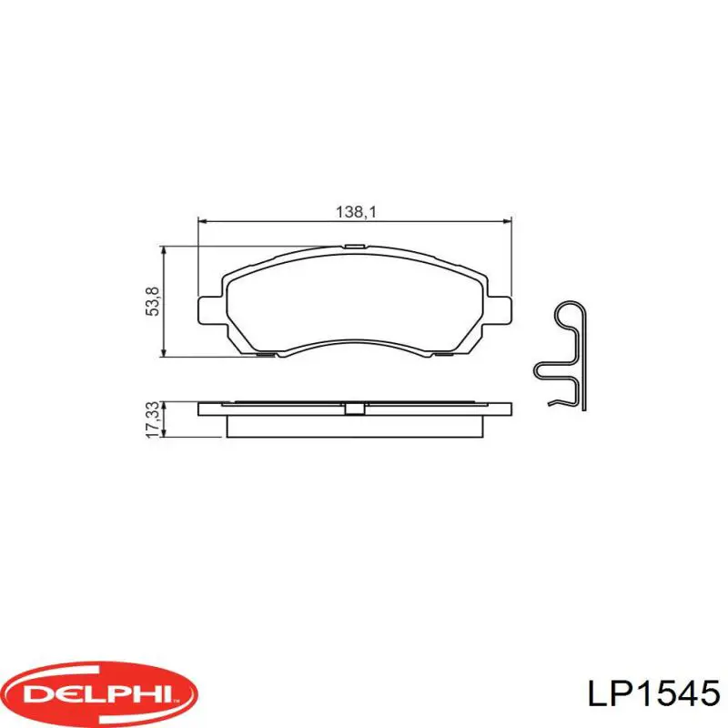 LP1545 Delphi колодки гальмівні передні, дискові