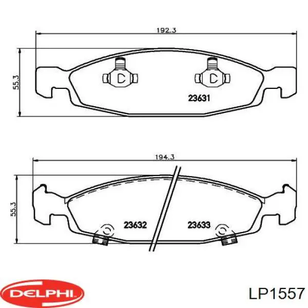 Гальмівні колодки Delphi LP1557 ціна, від 31.65 USD