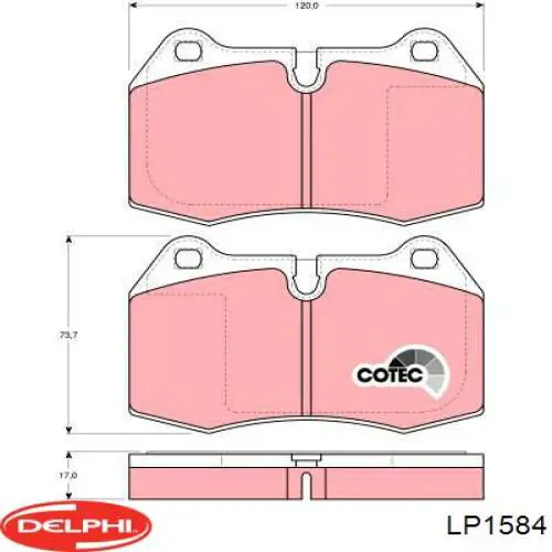 Передні тормозні колодки LP1584 Delphi