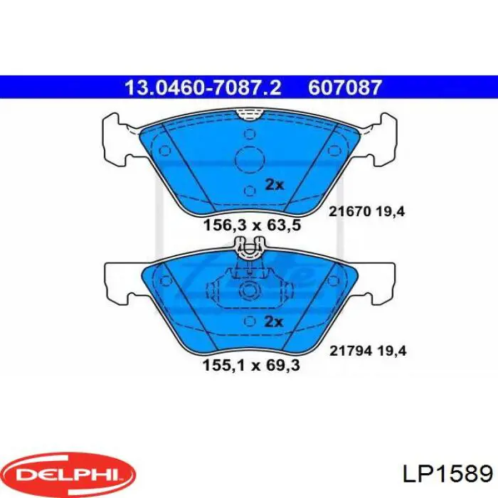 LP1589 Delphi Передні гальмівні колодки