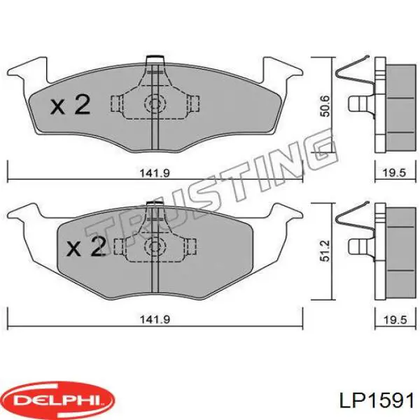 Гальмівні колодки Delphi LP1591 ціна, від 17.05 USD