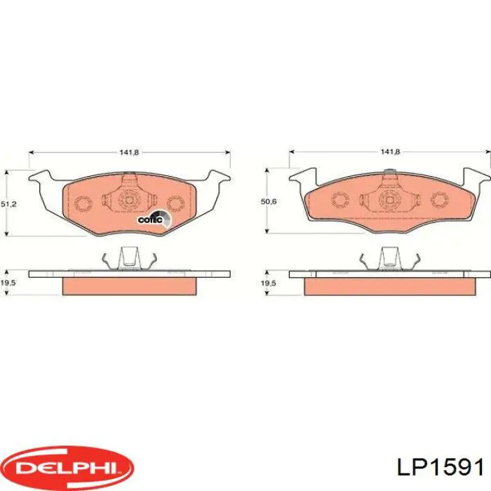 Купити LP1591 Delphi Колодки гальмівні передні, дискові