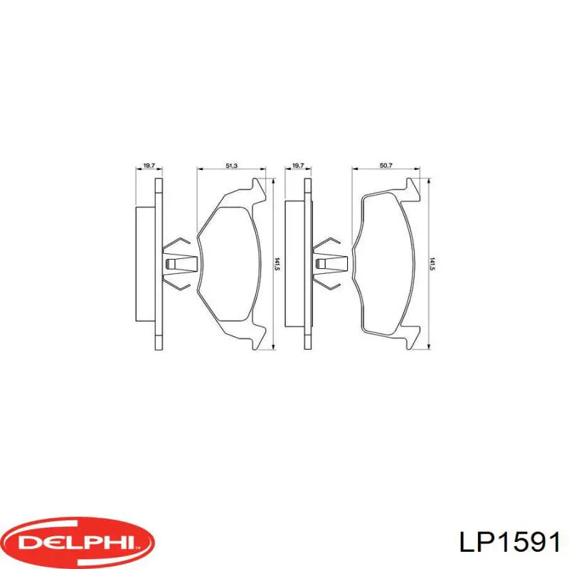 Передні тормозні колодки LP1591 Delphi