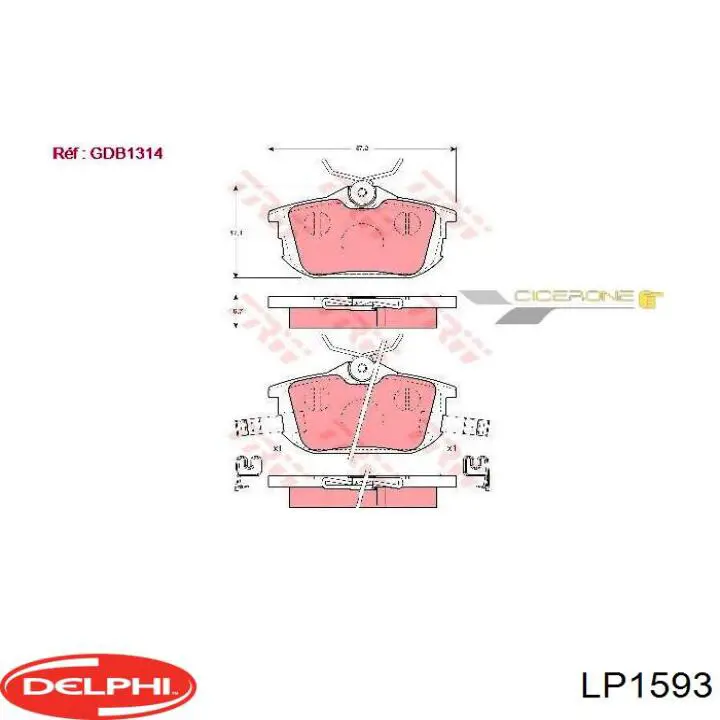 Задні дискові колодки Delphi LP1593