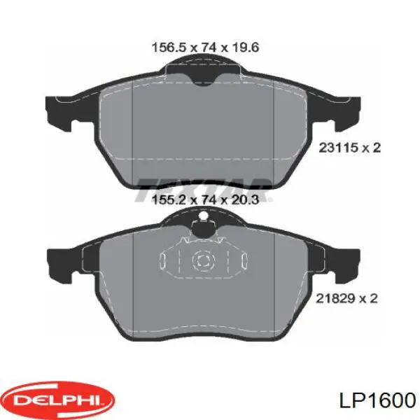 LP1600 Delphi Передні гальмівні колодки