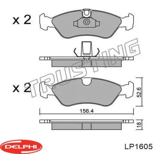 LP1605 Delphi колодки гальмівні передні, дискові