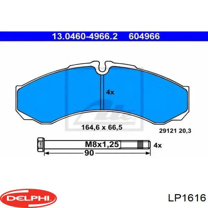 Задні гальмівні колодки Delphi LP1616 ціна, від 27.19 USD