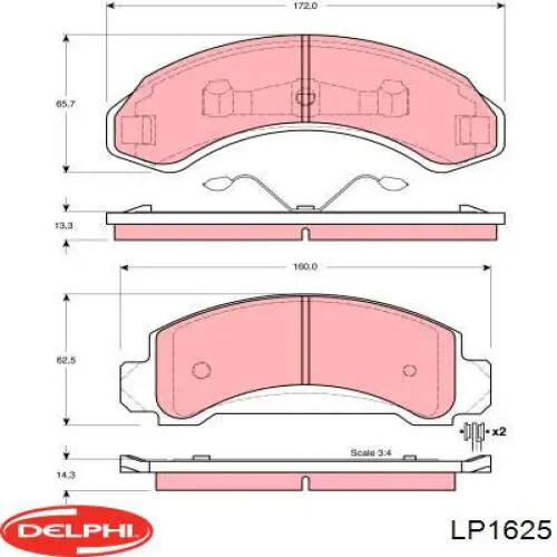 Гальмівні колодки Delphi LP1625 ціна, від 28.37 USD