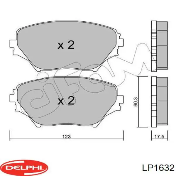 Гальмівні колодки Delphi LP1632 ціна, від 24.79 USD