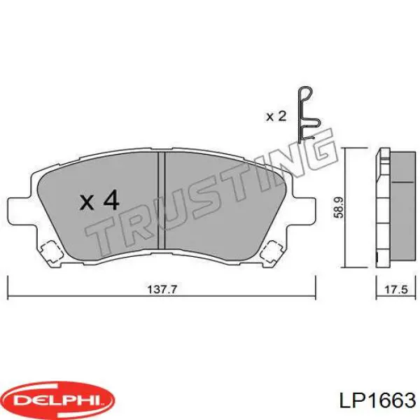 Купити LP1663 Delphi Колодки гальмівні передні, дискові