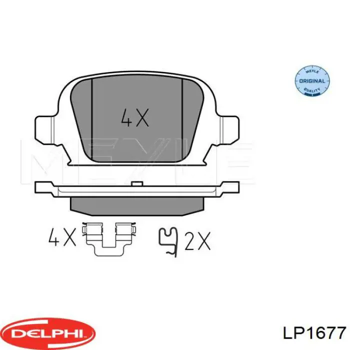 LP1677 Delphi Колодки гальмівні задні, дискові