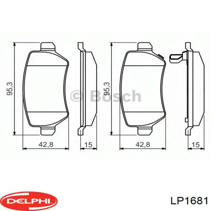 Задні гальмівні колодки Delphi LP1681 ціна, від 20.46 USD