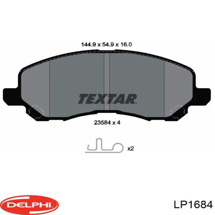 Передні тормозні колодки LP1684 Delphi