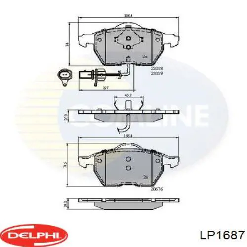 LP1687 Delphi колодки гальмівні передні, дискові