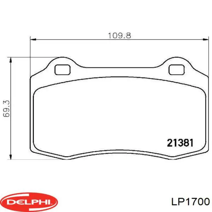 LP1700 Delphi колодки гальмові задні, дискові