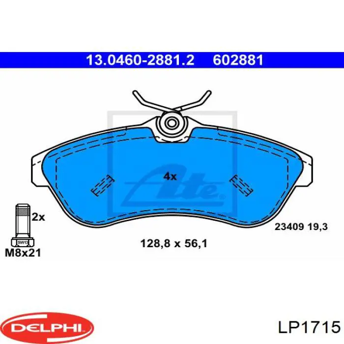 Гальмівні колодки Delphi LP1715 ціна, від 26.31 USD