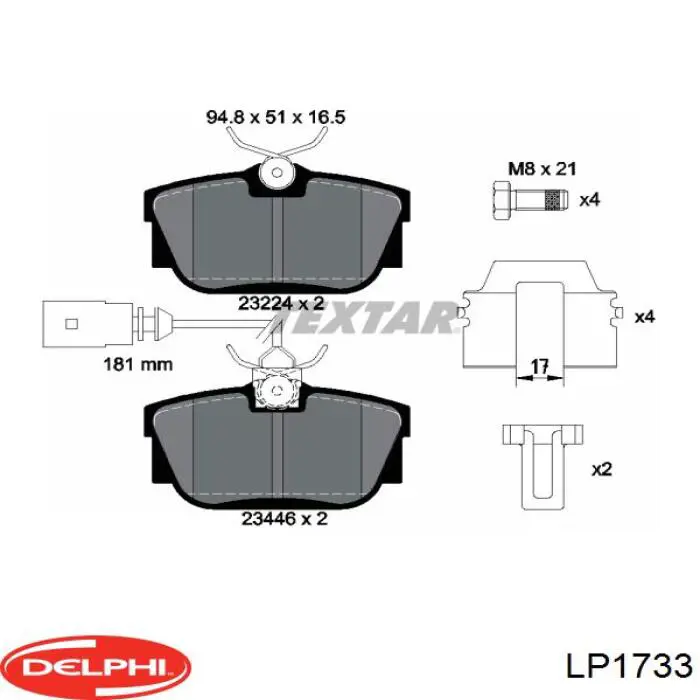 Задні гальмівні колодки Delphi LP1733 ціна, від 22.24 USD