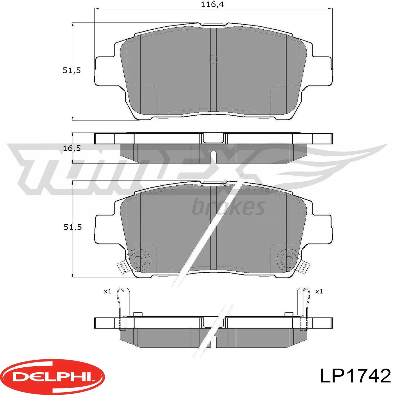 Купити LP1742 Delphi Колодки гальмівні передні, дискові