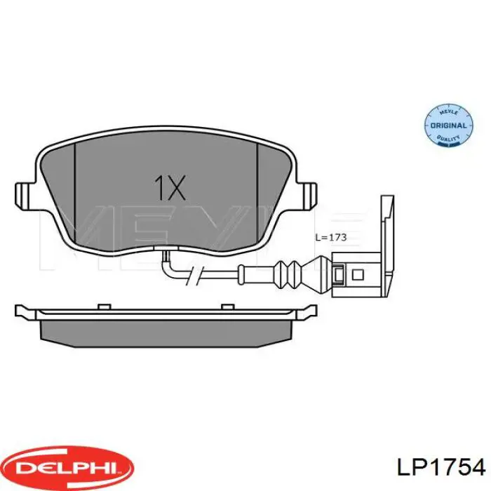 LP1754 Delphi колодки гальмівні передні, дискові