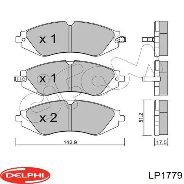 Купити LP1779 Delphi Колодки гальмівні передні, дискові