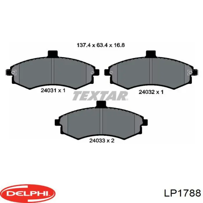 Гальмівні колодки Delphi LP1788 ціна, від 17.34 USD