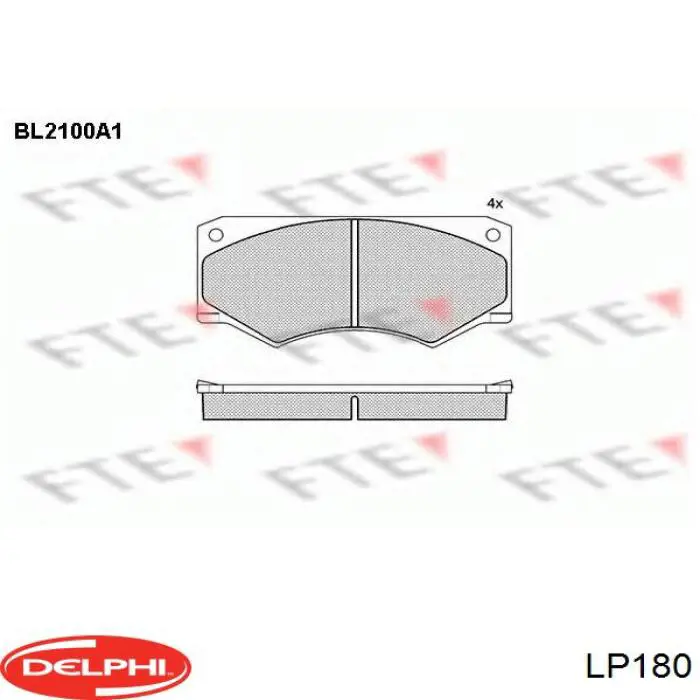 Передні тормозні колодки LP180 Delphi