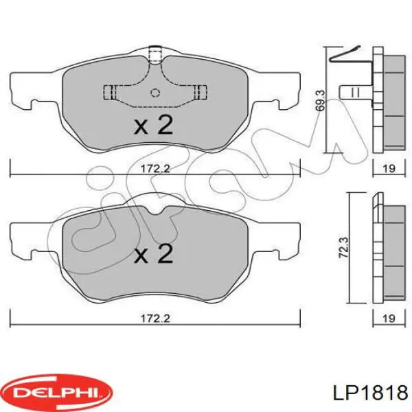 Колодки гальмівні передні, дискові LP1818 Delphi