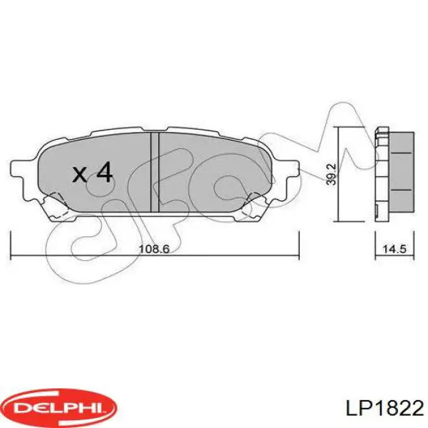 Задні гальмівні колодки Delphi LP1822 ціна, від 20.27 USD