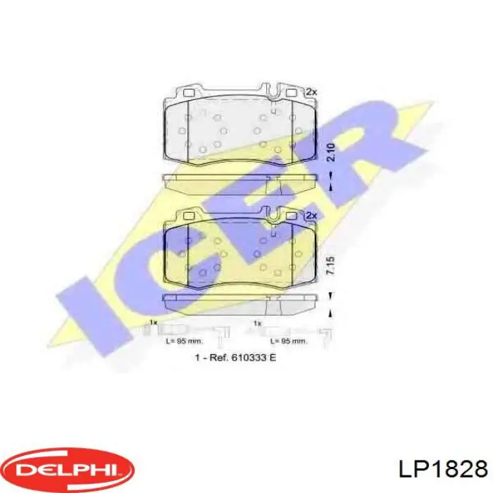 Колодки гальмівні передні, дискові LP1828 Delphi