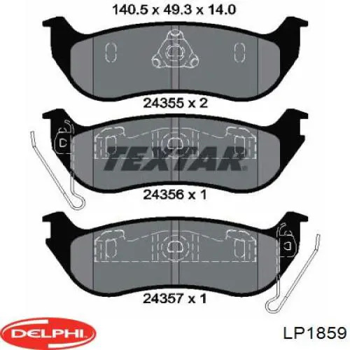 Колодки гальмові задні, дискові LP1859 Delphi