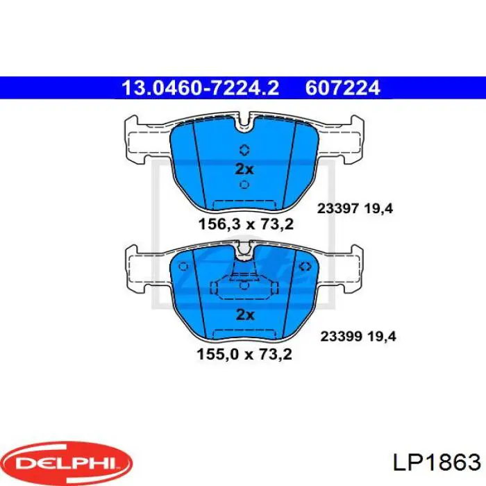Гальмівні колодки Delphi LP1863 ціна, від 51.34 USD