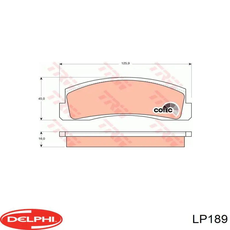 Гальмівні колодки Delphi LP189 ціна, від 11.79 USD